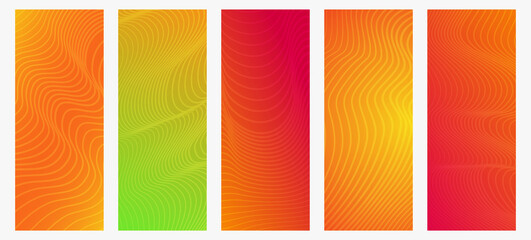 Modern orange gradient background with wave lines