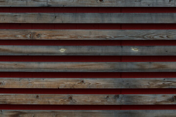 Wall lined with wood planks