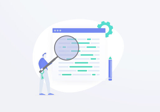 Keyword Research And Analysis For SEO. Website Content Optimization Strategy After The Search Engine Algorithm Updates. Choose The Right Keywords In Articles And Product Lines. Vector Illustration