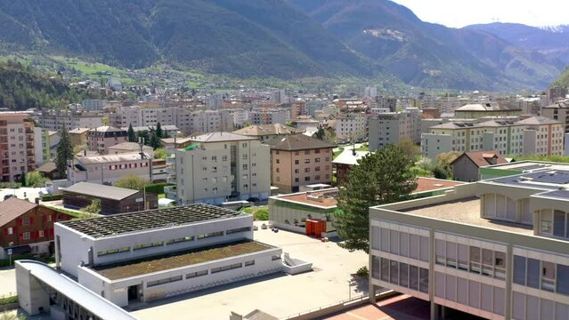 Naters near Brig in Wallis Switzerland by air