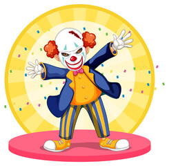 Cartoon cleepy clown performing