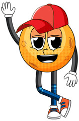 Moon cartoon character on white background