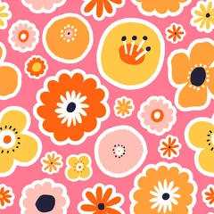 Tafelkleed Beautiful Floral Seamless Pattern. Botanical texture with different flowers.   © iliveinoctober