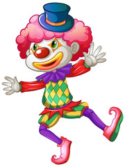 Colourful clown cartoon character