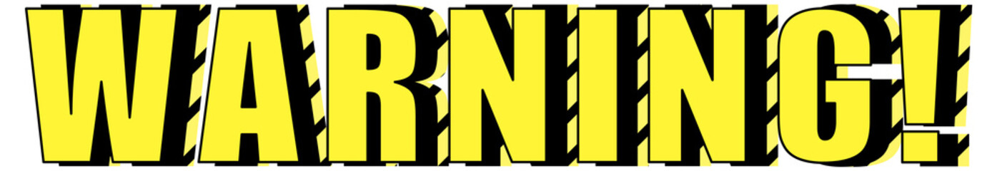 Warning Text design on white background