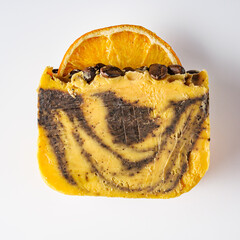 handmade soap on a white acrylic background