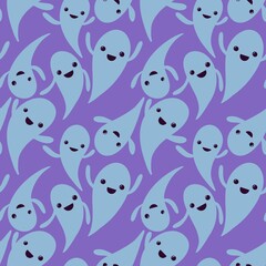 Halloween seamless ghost pattern for wallpaper and packaging and gifts and cards and linens and kids and fabrics