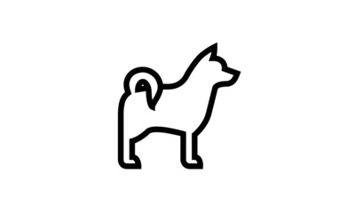 Pet icon outline style with white background eps 8 perfect pixel 