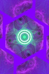 Purple Disco Pop Fractal Illustration 
