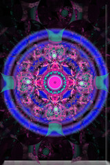 Purple Disco Pop Fractal Illustration 