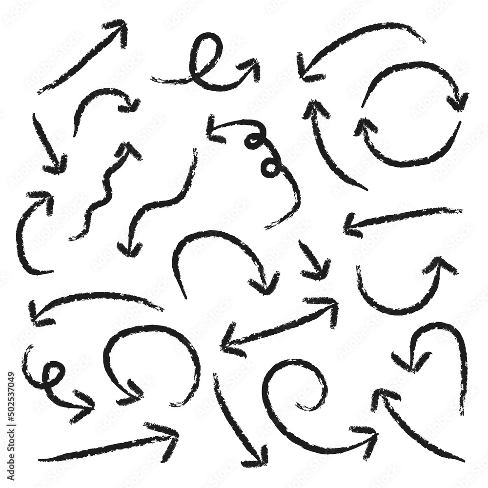 Poster arrows big black set icons. cursor icon. vector pointers collection.