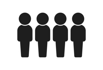 立っている4人の人のアイコン・ピクトグラム - チーム・集団のイメージ素材
