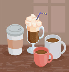 coffee drinks products isometric
