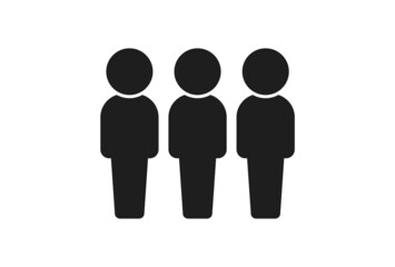 立っている3人の人のアイコン・ピクトグラム - チーム・集団のイメージ素材

