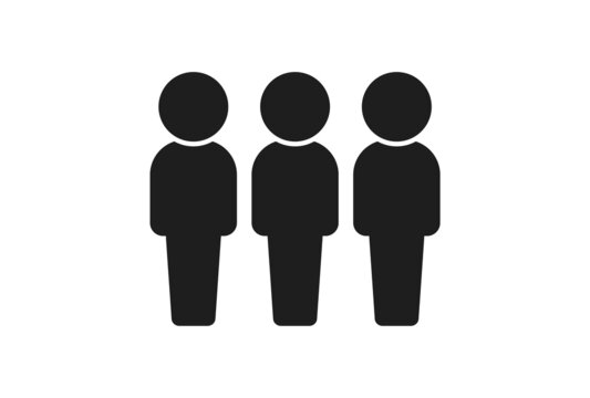 立っている3人の人のアイコン・ピクトグラム - チーム・集団のイメージ素材
