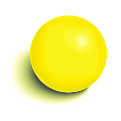 Yellow ball isolated on a white background. 3d rendering