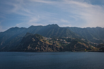 Porto da Cruz on the north coast of Madeira , Portugal. October 2021