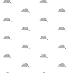 Seamless pattern with gray mice