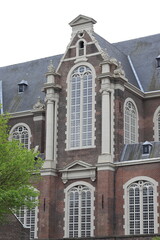 Fototapeta premium Amsterdam Westerkerk Church Exterior Detail with Windows and Columns, Netherlands