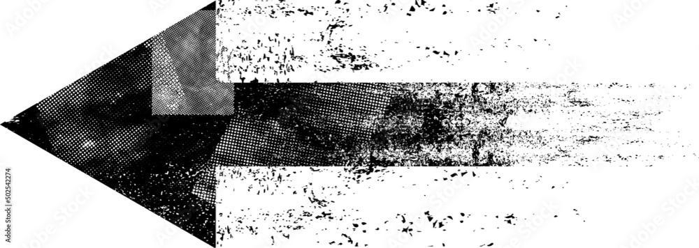 Poster glitch distorted geometric shape . minimal art design . noise destroyed arrow logo . trendy defect e