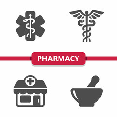 Fototapeta premium Pharmacy Icons