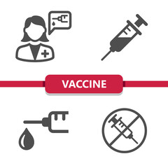 Vaccine Icons. Vaccination, Syringe, Injection Icon
