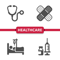 Healthcare Icons. Health Care, Hospital Icon