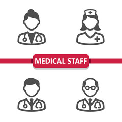 Medical Staff Icons. Doctor, Nurse Icon