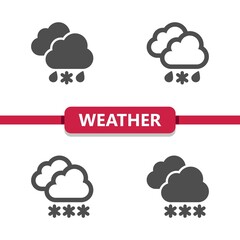 Weather Icons - Clouds, Cloud, Sleet, Freezing Rain, Snow, Snowing