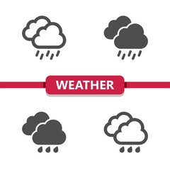 Weather Icons - Clouds, Cloudy, Cloud, Rain, Raining