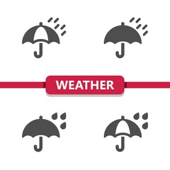 Weather Icons - Umbrella, Rain, Raining