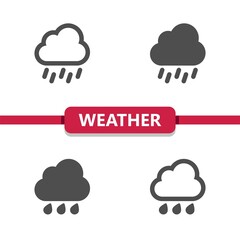 Weather Icons - Cloud, Cloudy, Rain, Raining