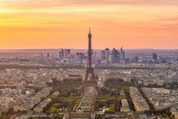 Fototapeta na wymiar Paris city skyline with eiffel tower cityscape of France