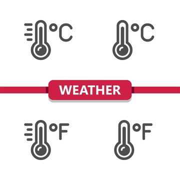 Weather Icons - Thermometer, Forecast, Temperature, Degrees, Celsius, Fahrenheit