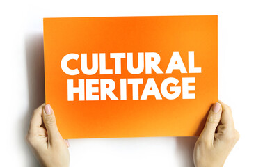 Cultural heritage text quote on card, education concept background