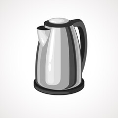 Fototapeta premium Cartoon Illustration Vector of Electric Kettle. teapot metal