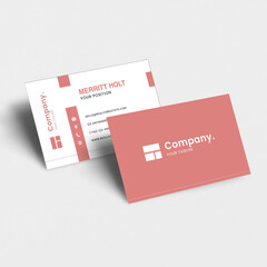 Red Business Card Design Minimalist