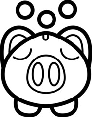 Obraz premium Piggy bank outline icon