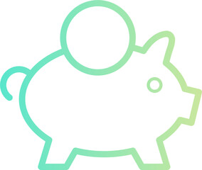 Piggy bank outline gradient icon