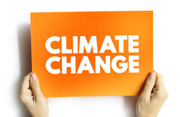 Climate change text quote on card, concept background