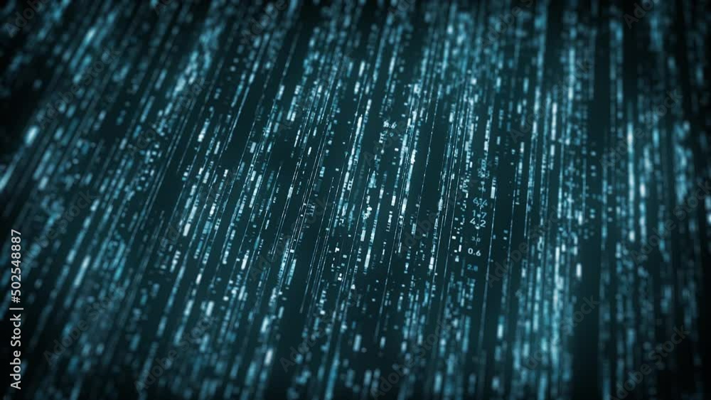 Poster big data digital business hitech background/ 4k animation of an abstract wallpaper big data business