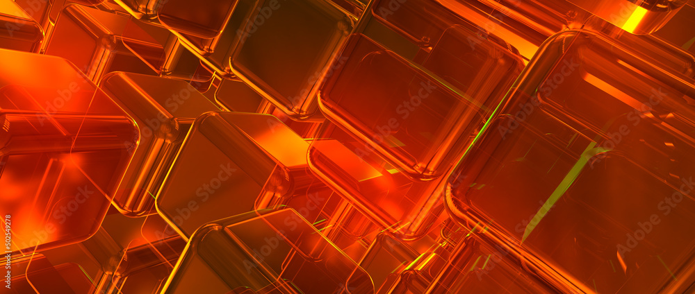 Poster abstract colorful digital particles wave with bokeh and light background, 3d render wave line dot ba
