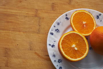 orange on a plate