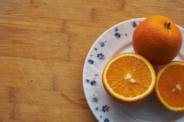oranges on a plate