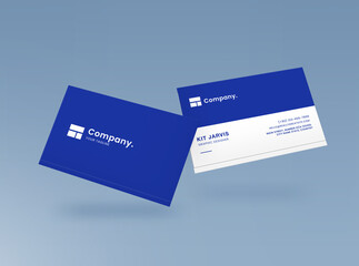 Blue Business Card Design Minimalist
