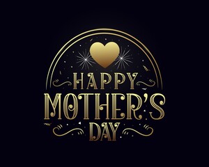 Happy mother's day. Golden isolated on background vector design wedding.