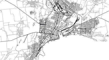Urban vector city map of Marirpol, Ukraine, Europe