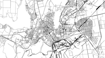 Urban vector city map of Kryvyi Rih, Ukraine, Europe