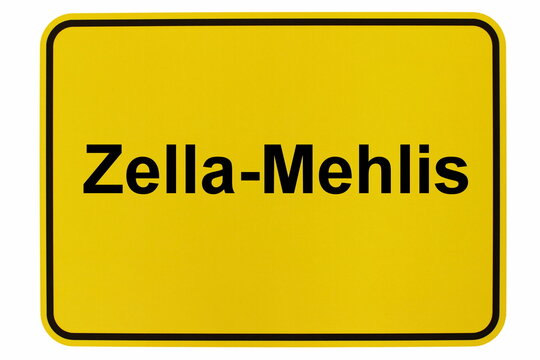 Illustration eines Ortsschildes der Stadt Zella-Mehlis