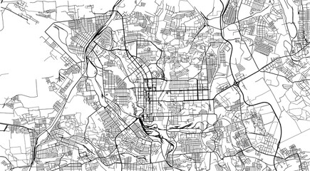 Urban vector city map of Donestsk, Ukraine, Europe